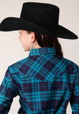 Roper Girls Long Sleeve Button Unlined Flannel Western Shirt - Roper