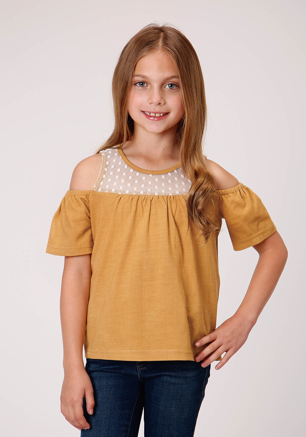 Roper Girls Short Sleeve Button Dip Dye Cotton Western Shirt - Roper