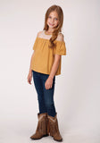 Roper Girls Short Sleeve Button Dip Dye Cotton Western Shirt - Roper