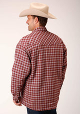 Roper Mens Long Sleeve Snap Sherpa Lined Flannel Shirt Jacket - Roper - Flyclothing LLC