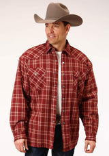 Roper Mens Long Sleeve Snap Sherpa Lined Flannel Shirt Jacket - Roper - Flyclothing LLC