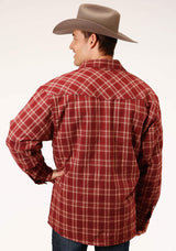 Roper Mens Long Sleeve Snap Sherpa Lined Flannel Shirt Jacket - Roper - Flyclothing LLC