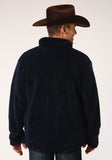 Roper Mens Solid Blue Polar Fleece Pullover - Roper