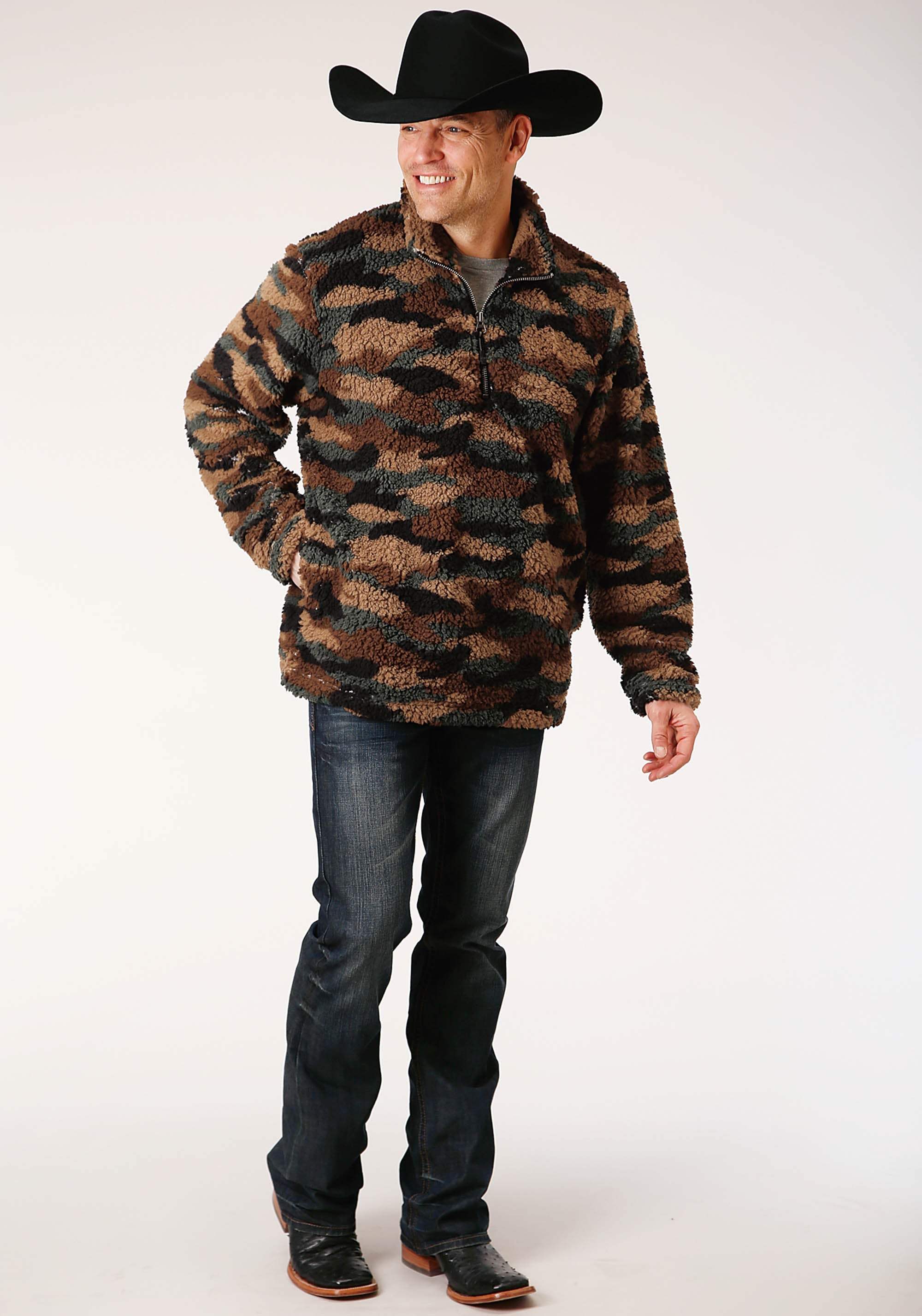 Roper Mens Camo Print Polar Fleece Pullover - Roper - Flyclothing LLC