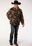 Roper Mens Camo Print Polar Fleece Pullover - Roper