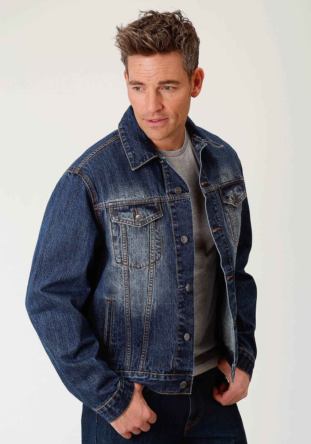Roper Mens Blue Denim Jacket - Roper