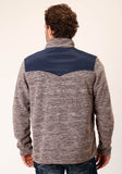 Roper Mens Hthr Chocolate Micro Fleece Pullover - Roper