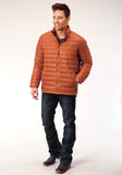 Roper Mens Down Proof Coated Jacket Rust - Roper