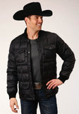 Roper Mens Down Proof Coated Jacket Black - Roper