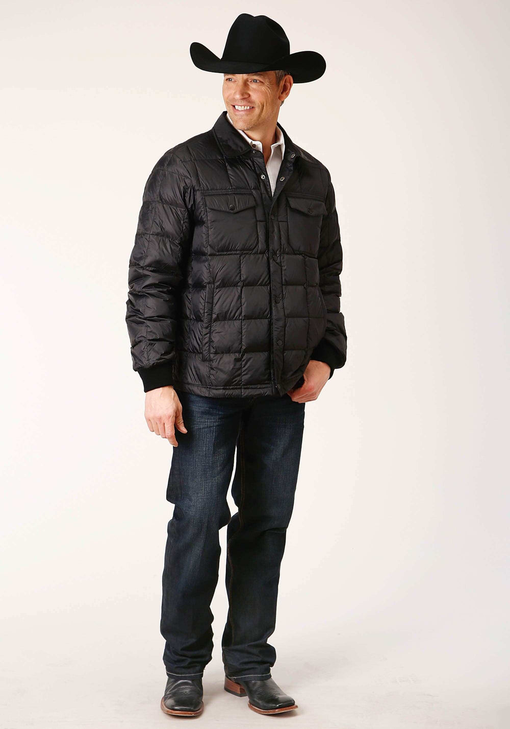 Roper Mens Black Nylon Down Proof Coated Jacket - Roper - Flyclothing LLC