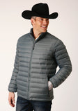 Roper Mens Slvr Sage Nylon Down Proof Coated Jacket - Roper
