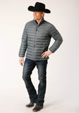Roper Mens Slvr Sage Nylon Down Proof Coated Jacket - Roper