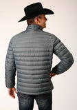 Roper Mens Slvr Sage Nylon Down Proof Coated Jacket - Roper