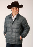 Roper Mens Slvr Sage Nylon Down Proof Coated Jacket - Roper