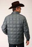 Roper Mens Slvr Sage Nylon Down Proof Coated Jacket - Roper