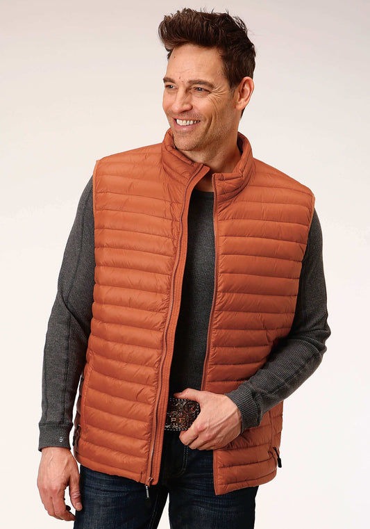 Roper Mens Down Proof Coated Vest Rust Vest - Roper - Flyclothing LLC
