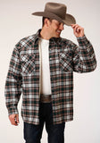 Roper Mens Long Sleeve Tall Fit Snap Sherpa Lined Flannel Shirt Jacket - Roper
