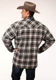 Roper Mens Long Sleeve Tall Fit Snap Sherpa Lined Flannel Shirt Jacket - Roper