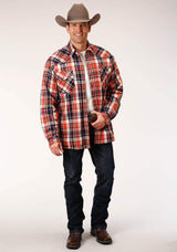 Roper Mens Long Sleeve Tall Fit Snap Sherpa Lined Flannel Shirt Jacket - Roper - Flyclothing LLC