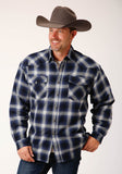 Roper Mens Long Sleeve Tall Fit Snap Sherpa Lined Flannel Shirt Jacket - Roper