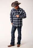 Roper Mens Long Sleeve Tall Fit Snap Sherpa Lined Flannel Shirt Jacket - Roper