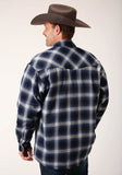 Roper Mens Long Sleeve Tall Fit Snap Sherpa Lined Flannel Shirt Jacket - Roper