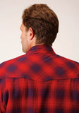 Roper Mens Long Sleeve Tall Fit Snap Sherpa Lined Flannel Shirt Jacket - Roper