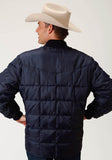 Roper Mens Navy Blue Poly-Filled Jacket - Roper