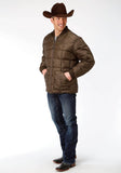 Roper Mens Brown Poly-Filled Jacket - Roper
