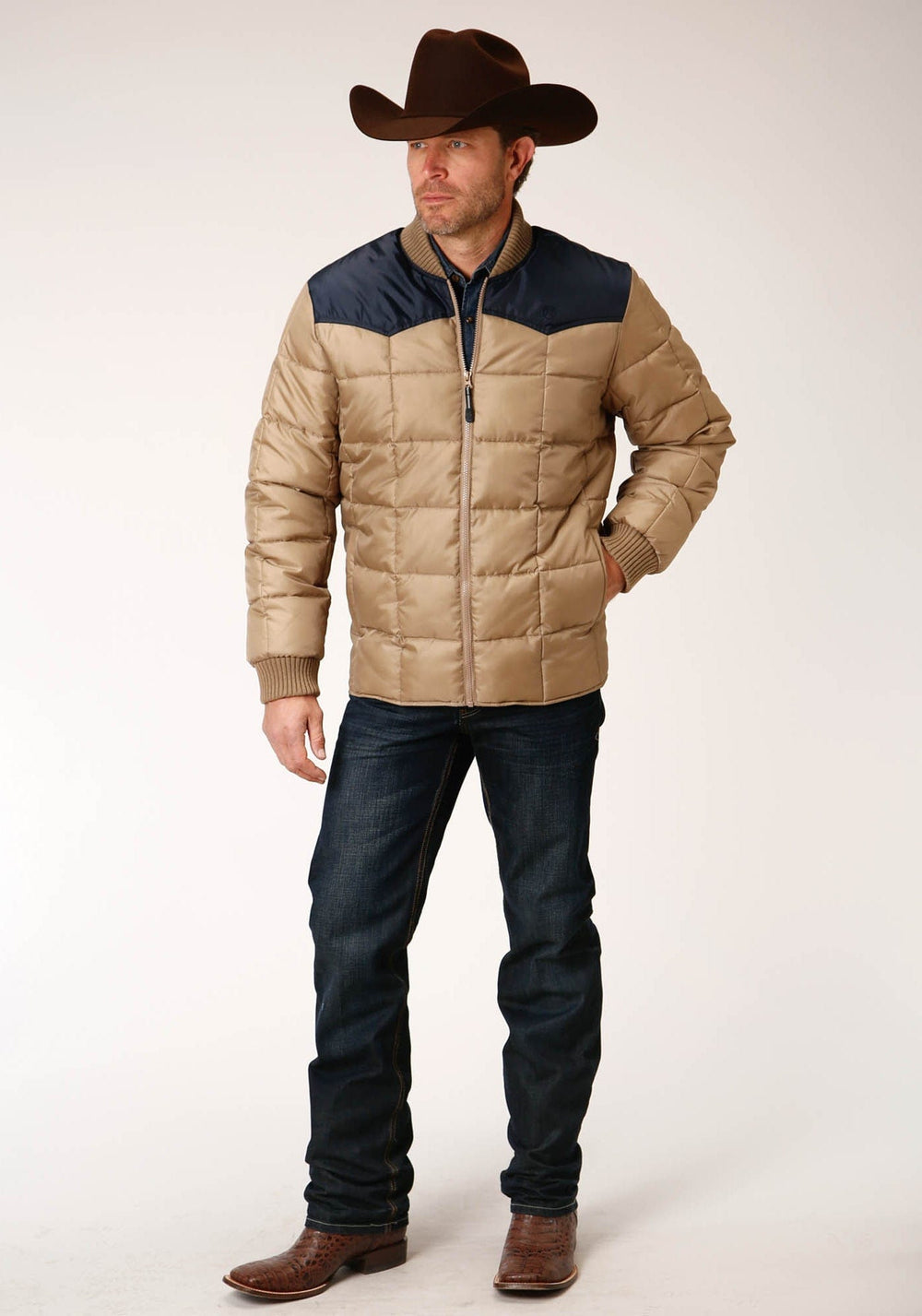Roper Mens Quilted Poly With Poly Fill Jacket - Roper