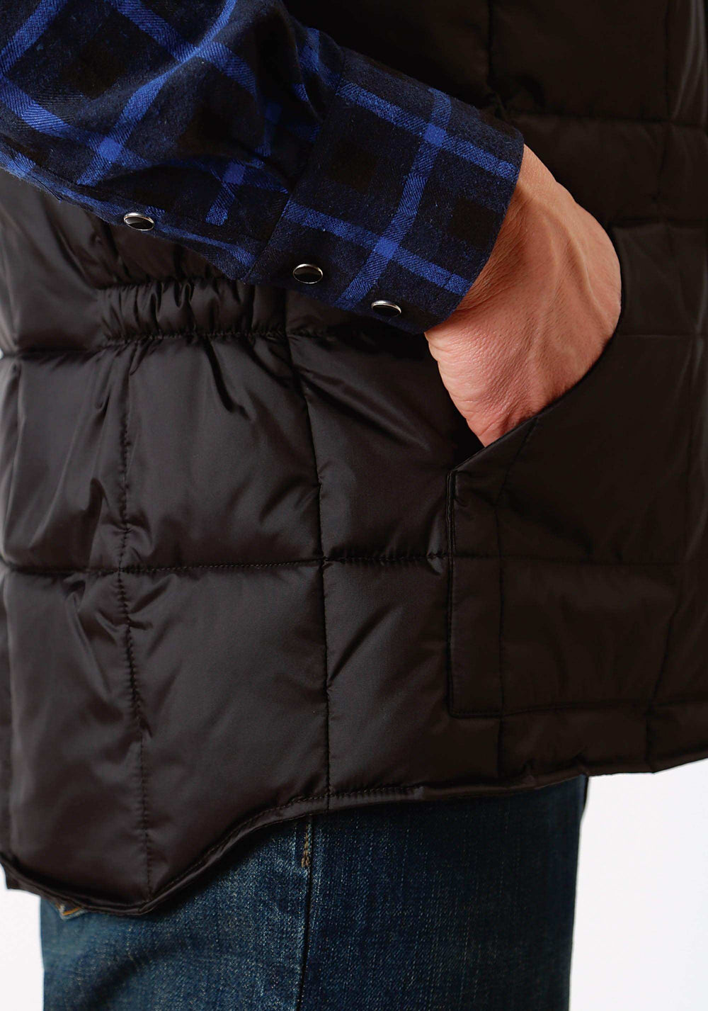 Roper Mens Black Poly-Filled Vest - Roper - Flyclothing LLC