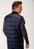 Roper Mens Navy Blue Poly-Filled Vest - Roper