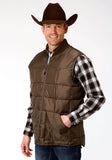 Roper Mens Brown Poly-Filled Vest - Roper