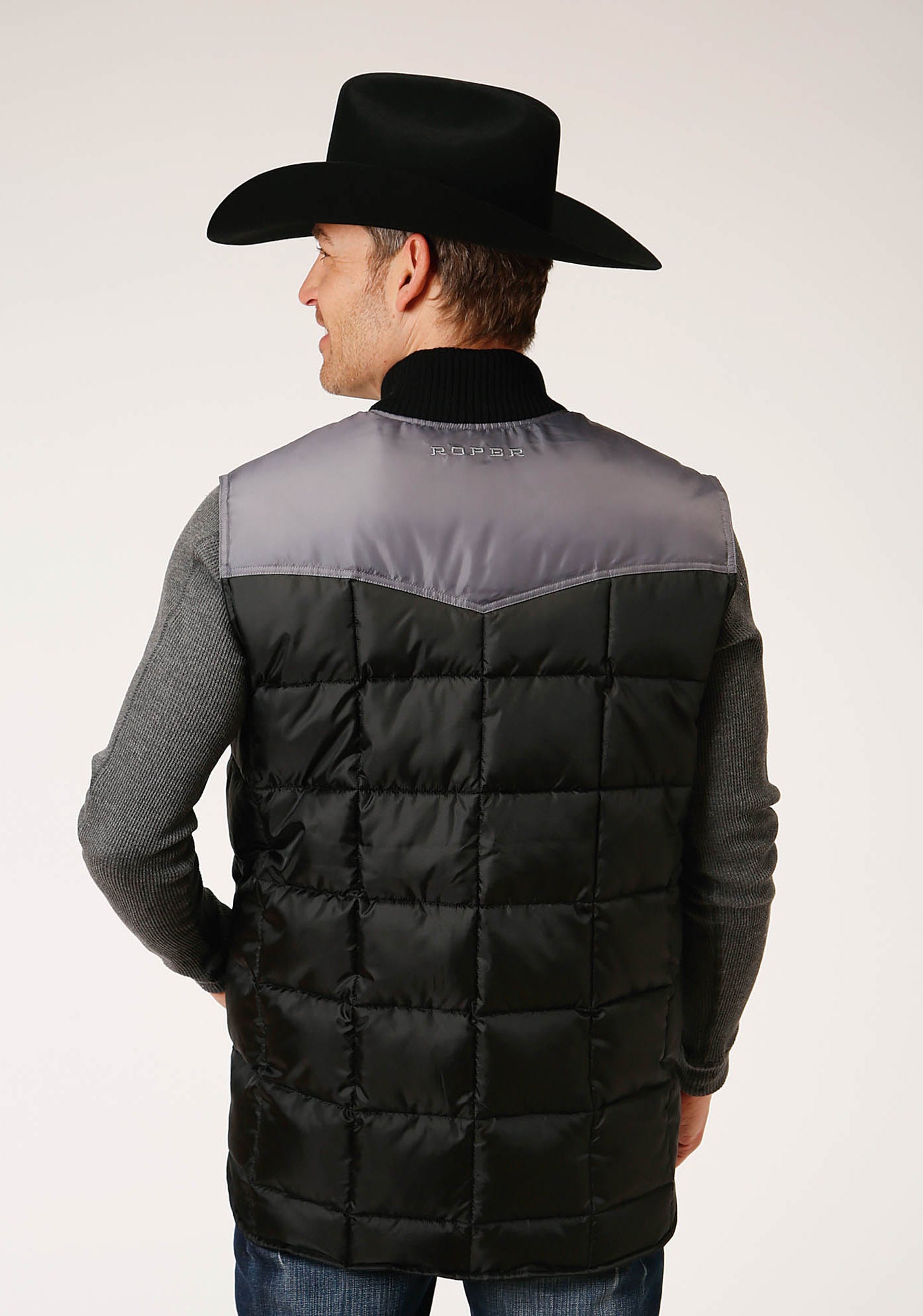 Roper Mens Quilted Poly With Poly Fill Vest