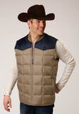 Roper Mens Quilted Poly With Poly Fill Vest - Roper