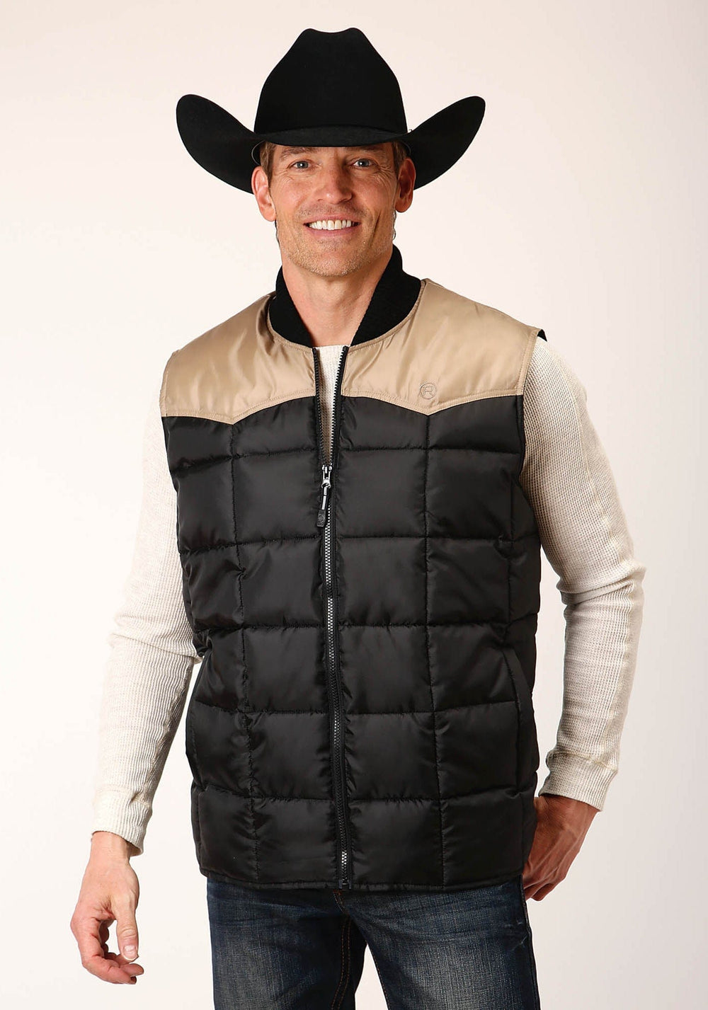 Roper Mens Quilted Polyfilled Vest - Roper