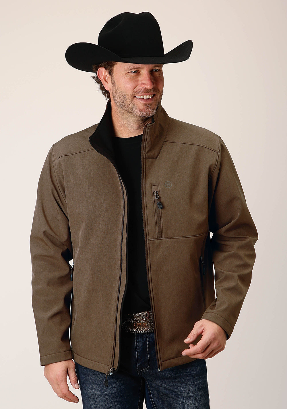 Roper Mens Heather Mocha Soft Shell Jacket - Roper
