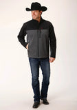 Roper Mens Grey Black Combo Soft Shell Jacket - Roper