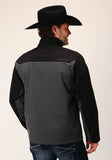 Roper Mens Grey Black Combo Soft Shell Jacket - Roper