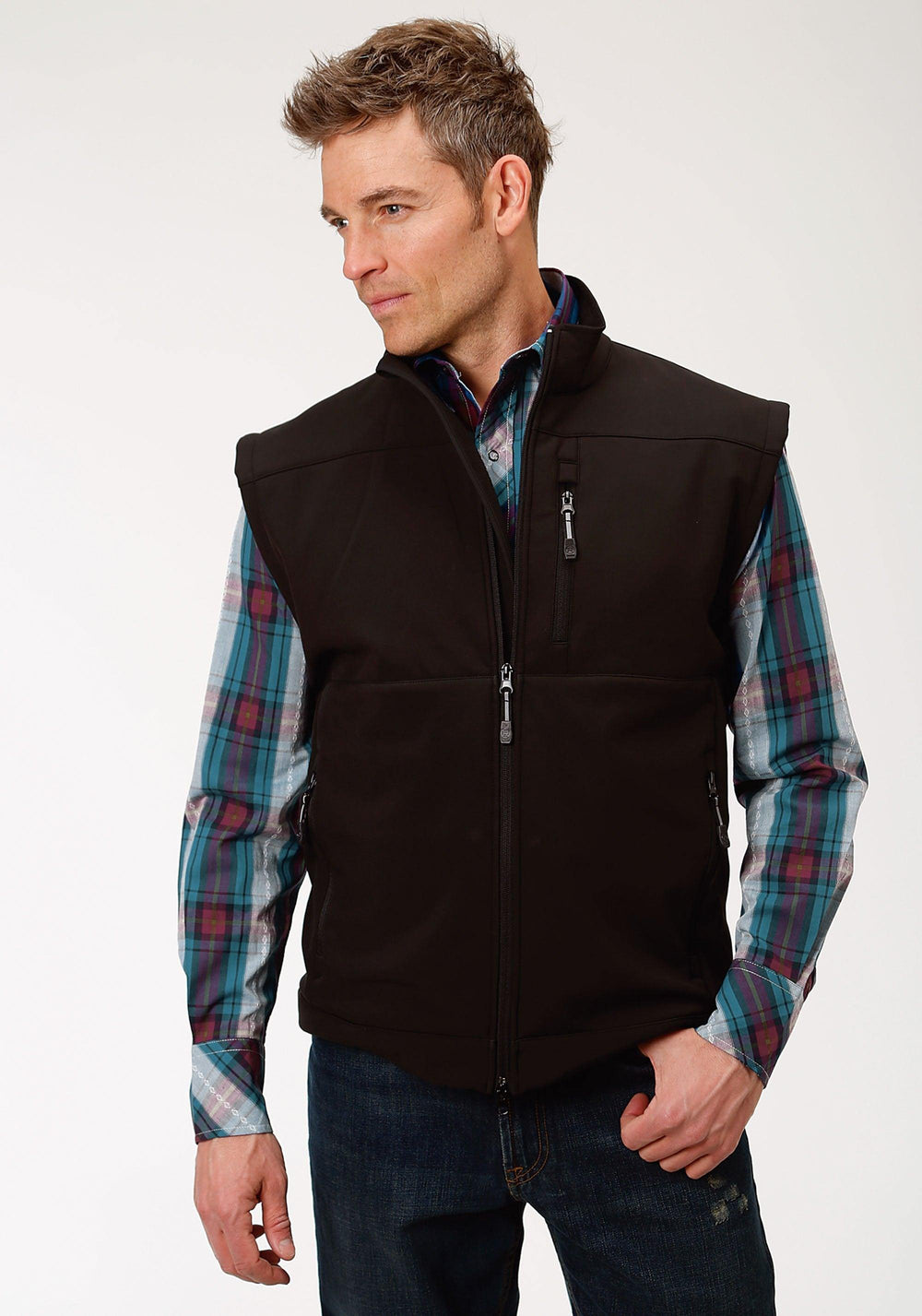 ROPER MENS OUTERWEAR BLACK WITH BLACK FLEECE - Roper