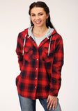 Roper Womens Long Sleeve Snap Thermal Lined Flannel Shirt Jacket - Roper