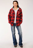 Roper Womens Long Sleeve Snap Thermal Lined Flannel Shirt Jacket - Roper