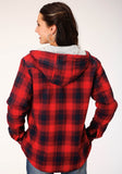 Roper Womens Long Sleeve Snap Thermal Lined Flannel Shirt Jacket - Roper