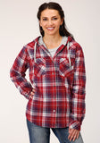 Roper Womens Long Sleeve Snap Thermal Lined Flannel Shirt Jacket - Roper