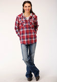 Roper Womens Long Sleeve Snap Thermal Lined Flannel Shirt Jacket - Roper