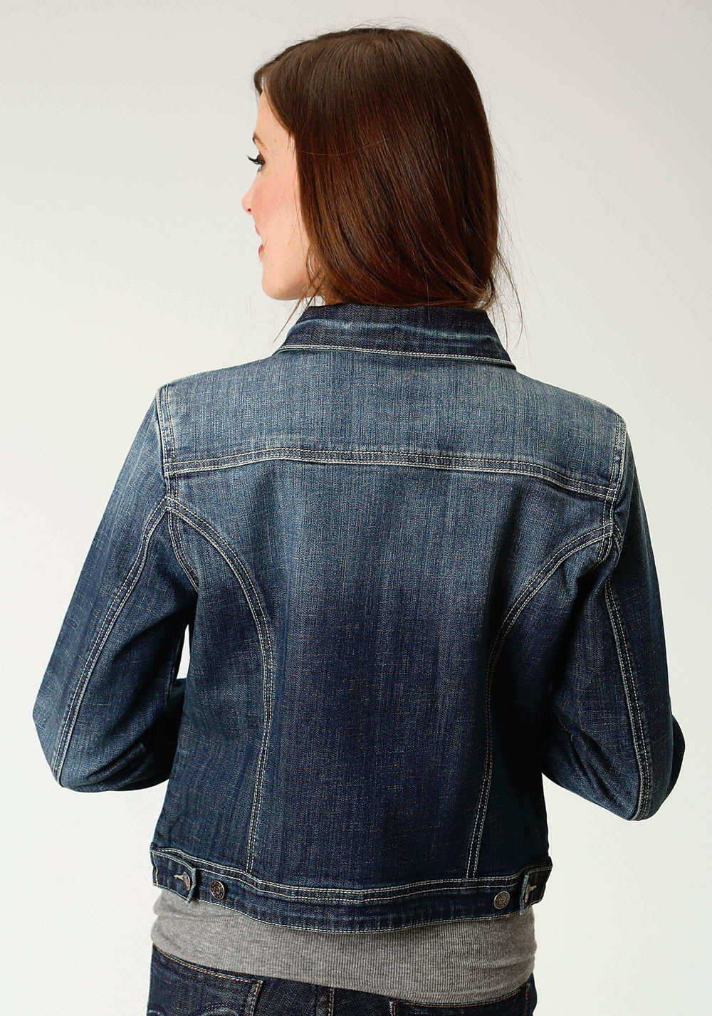 Roper Womens Blue Denim Lightly Sanded Jacket - Roper - Flyclothing LLC