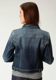 Roper Womens Blue Denim Lightly Sanded Jacket - Roper