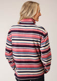 Roper Womens Horizontal Stripe Print Fleece Pullover - Roper