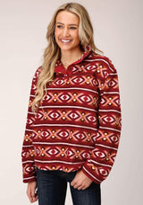 Roper Womens Berry Aztec Print Fleece Pullover - Roper - Flyclothing LLC