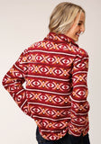 Roper Womens Berry Aztec Print Fleece Pullover - Roper